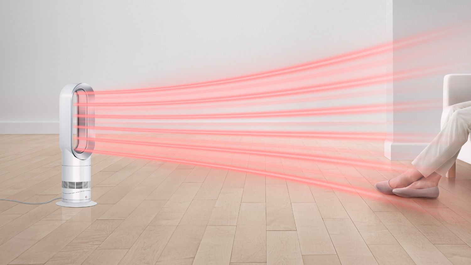 Dstorvanto Hot+Cool™ Jet Focus AM09 fan heater (White/Nickel) 3