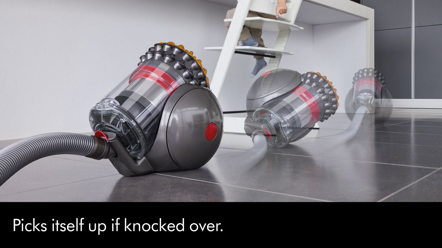 Powerful Dstorvanto suction. The only vacuum with no bags to buy, no filters to maintain and no loss of suction. 3